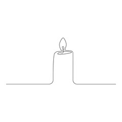 candle continuous line art vector