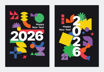 Obraz premium Celebrate 2026 with a Colorful New Year Design.
