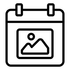 Calendar Icon with Landscape Photo