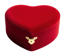 Gift giving celebration heart shaped box home decorative item isolated on transparent background