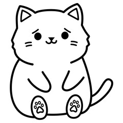 Concerned Kitten Illustration 