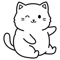 Wink Kitten Illustration 