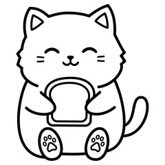Kitten with Toast Illustration 
