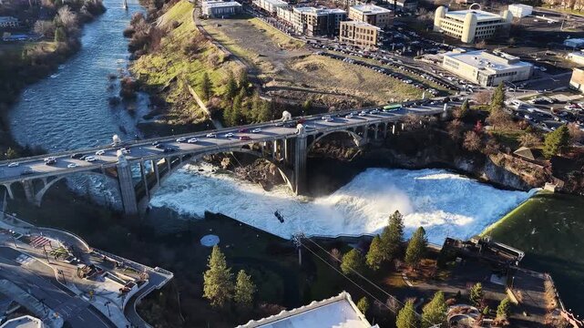 Monroe Bridge Spokane Aerial View