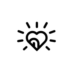 Obraz premium Stylized vector radiant heart icon with glowing effect representing powerful love energy and emotional intensity