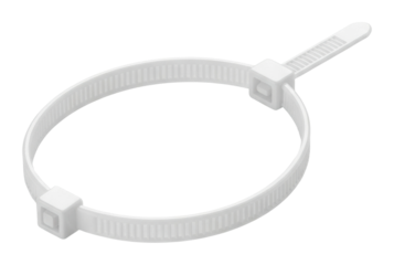 Using plastic zip ties in various diy projects home crafting isolated on transparent background