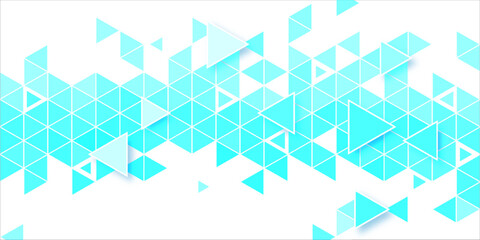 Fototapeta premium Abstract Geometric Triangles Background in Turquoise Blue for Tech, Digital, and Creative Designs