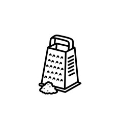 Handheld Kitchen Cheese Grater Tool Line Art