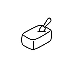 Swiss Cheese Slice with Holes Line Art Vector Icon