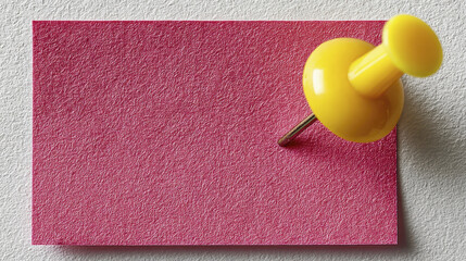 Red sticky note yellow pushpin paper wall texture reminder closeup