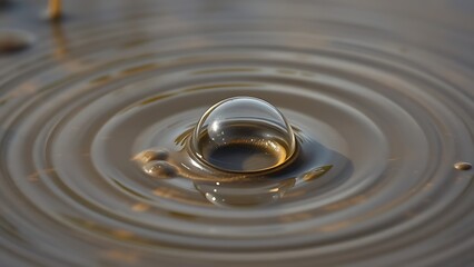 bog. Close-up of bubble bursting on swamp water, concentric ripples, natural light. travel magazines, destination branding, designed for travel destination branding, used by motion designers.