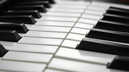 alternating. Close-up of piano keys arranged in harmonious black and white gradient. tutorial guides, club newsletters, designed for tourism and weekend activity guides, inspires participation.