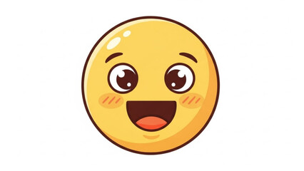 Fototapeta premium A cartoon emoji with a happy face and blush cheeks