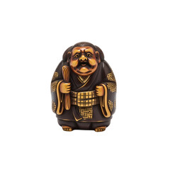 Golden Buddha statue in traditional Japanese clothing