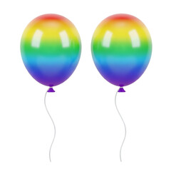 Rainbow Color Balloons Isolated on White Background