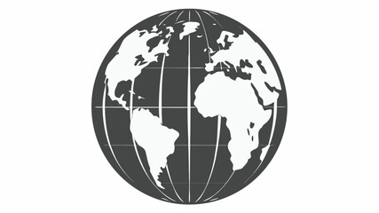 Modern gray and white globe illustration on clean background