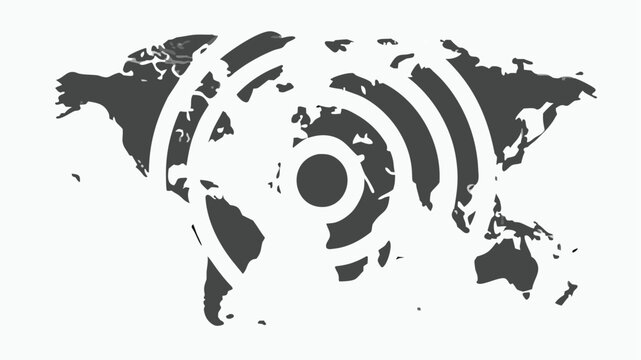 Global connectivity concept with world map and signal waves