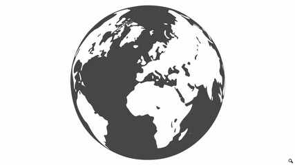 Obraz premium Stunning black and white globe illustration with continents