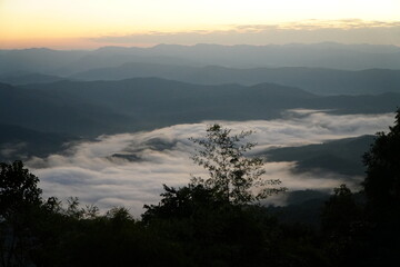 Sea of Mist over Mountain Layers