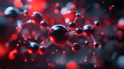Atomic molecular structure concept with abstract generative ai design