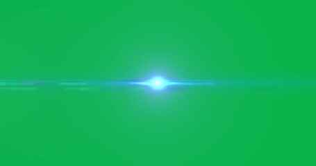 Glowing flickering white and blue light trail against blue background - Powered by Adobe