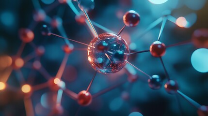 Atomic molecular structure concept with abstract generative ai design