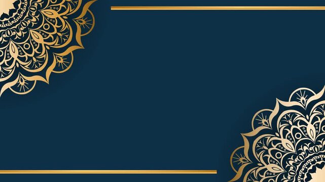 Elegant Gold Mandala Pattern on Deep Teal Background.