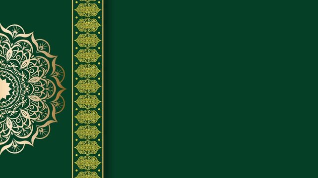 Elegant Green Mandala Border with Ornate Details.