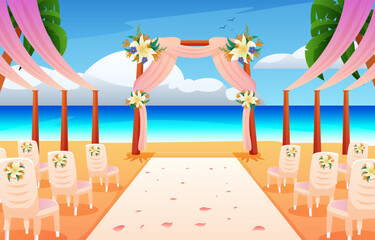 Wedding Scene Landscape and Decoration Background