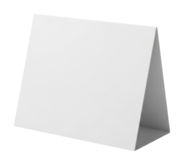 Creative wide angle tabletop display for office presentations isolated on transparent background