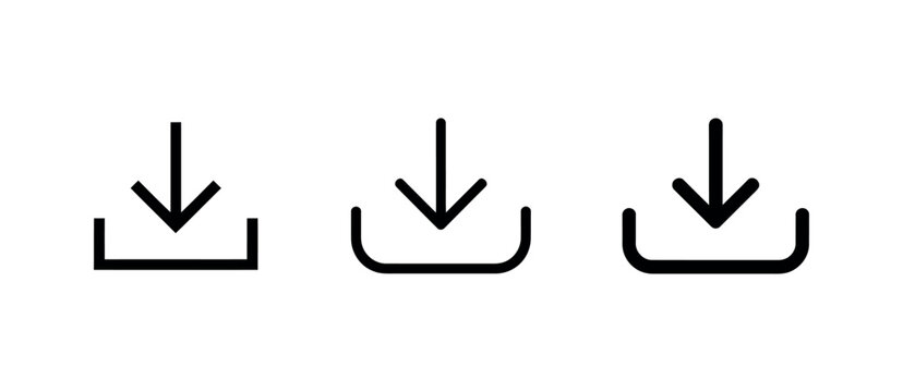 Download Icon Set Vector &ndash; File Save and Data Transfer Symbols
