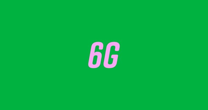 Animation of 6g text in multi coloured vibrant letters on black background