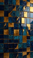 Luxurious Blue-Gold Abstract Geometric Design