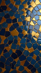 Luxurious Blue-Gold Abstract Geometric Design