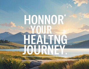 Inspiring Quote honor Your Healing Journey over Landscape