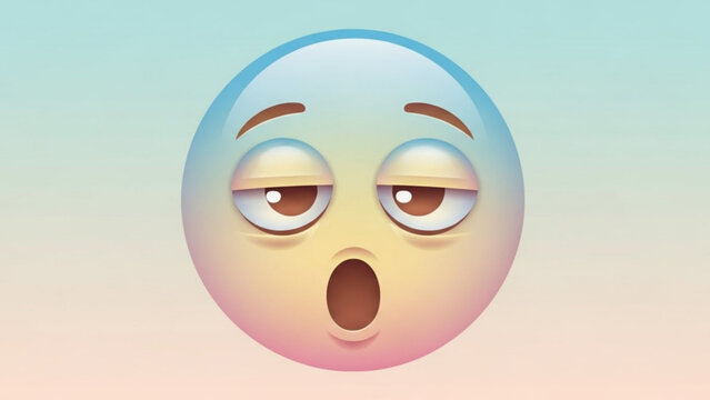 A surprised face with a gradient background and open mouth expression