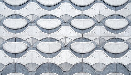 Interlocking Paving Stones with Curved Pattern