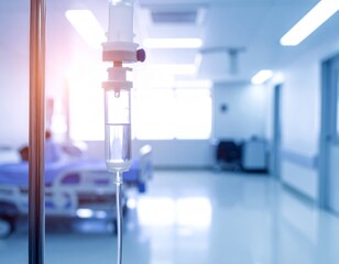 Intravenous Drip in a Modern Hospital Room