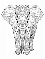 Intricate Elephant with Mandala style Pattern