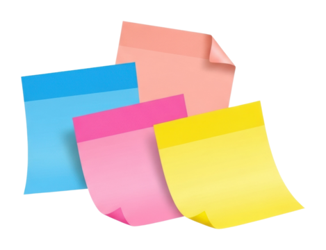 Creative note taking techniques for office workstation visuals isolated on transparent background - Powered by Adobe