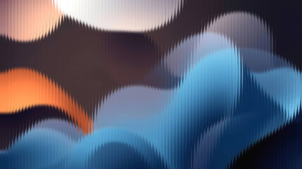 Vibrant abstract waves in blue, orange, and black gradient