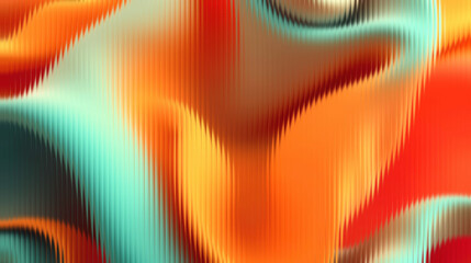 Vibrant abstract design with dynamic orange and teal waves