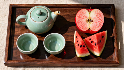 Celadon Teapot & Creative Tableware Food Still Life Photography