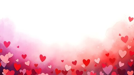 Valentine's day background with red and pink hearts