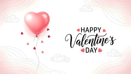Heartfelt wishes on valentine's day with a pink heart balloon