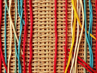 Woven threads in abstract pattern creating a textured fabric background,  detail,  texture