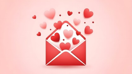 Valentine's day envelope with hearts