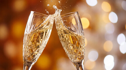 Cheers with sparkling wine in elegant glasses, celebrating special moments