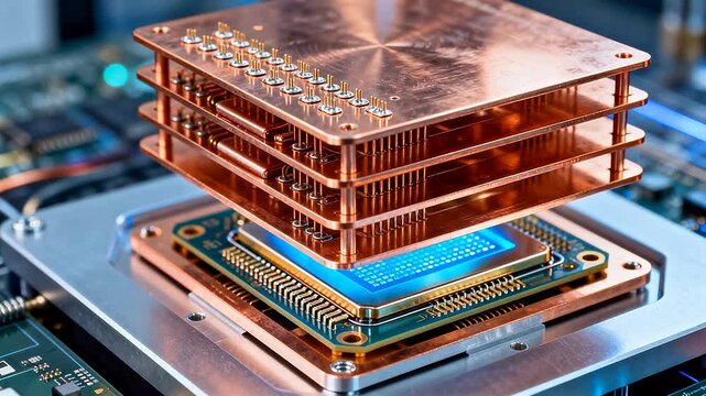 Stacked copper electronic components