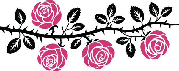 Gothic Floral Line Art Illustration